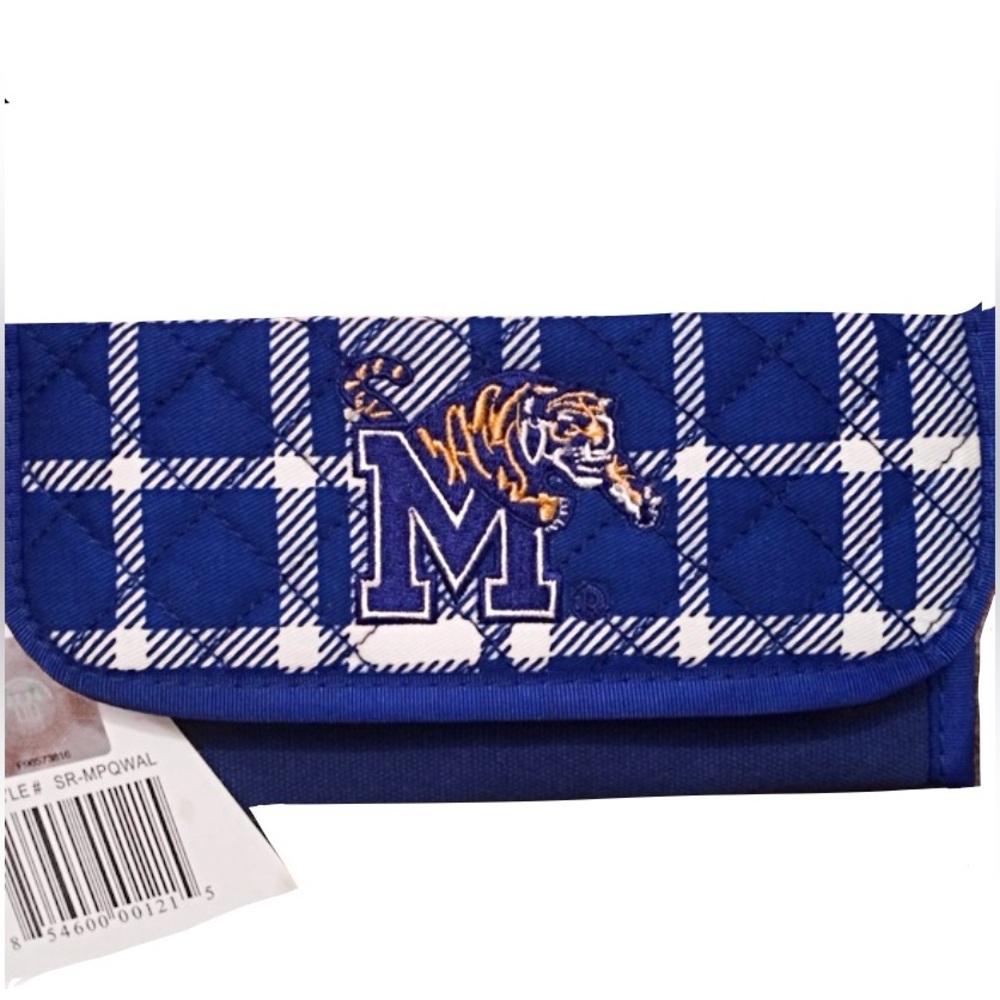 NWT MEMPHIS TIGERS Ladies Plaid Trifold Quilted Wallet RARE LAST ONE!